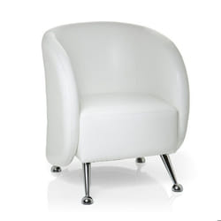 Fauteuil rembourré - hjh OFFICE - ST. LUCIA - Blanc - similicuir