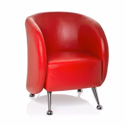 Fauteuil rembourré - hjh OFFICE - ST. LUCIA - Rouge - similicuir