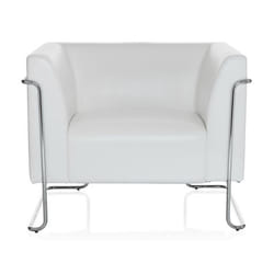 Fauteuil rembourré - hjh OFFICE - CURACAO - Blanc - similicuir