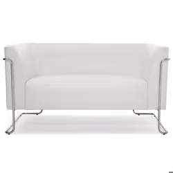 Canapé lounge - hjh OFFICE - CURACAO - Blanc - similicuir