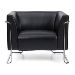 Fauteuil rembourré - hjh OFFICE - CURACAO - Noir - similicuir