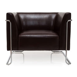 Fauteuil rembourré - hjh OFFICE - CURACAO - Marron - similicuir