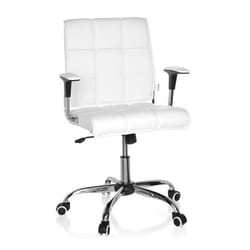 Siège de bureau à domicile - hjh OFFICE - ERNESTO - Blanc - similicuir