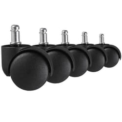 Amstyle Jeu de 5 roulettes de chaise de bureau universelles pour moquettes Noir 11 / 50 mm…