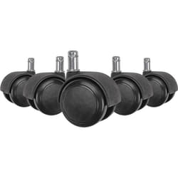 Roulettes de sol dur noir AMSTYLE - Lot de 5 - 11/50 mm - Pivotante - A tige