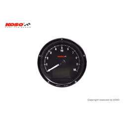 KOSO Tachymètre et compteur de vitesse Face noire max 10000 RPM // max 360km/h (avec shiftlight)