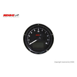 KOSO Tachymètre et compteur de vitesse Face noire max 10000 RPM // max 360km/h (avec shiftlight)