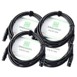 Pronomic Stage XFXM-5 Câble Micro XLR 5m noir Lot de 4.