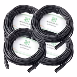 Pronomic Stage XFXM-20 Câble Micro XLR 20m noir Lot de 4.