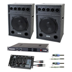 Pronomic DJ Party Set II set complet 2x enceinte festival 151x Mixer ampli câble.