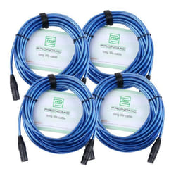 Pronomic Stage XFXM-Blue-10 Câble Micro XLR 10m bleu métallique Lot de 4.