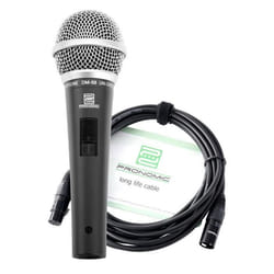 Pronomic Vocal Microphone DM-58  avec Interrupteur set avec 5m câble XLR