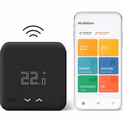 Thermostat connecté TADO - Kit principal - Noir - Réduit votre consommation dénergie