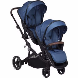 Poussette duo pour jumeaux Twinner bleu