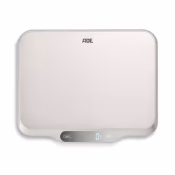 ADE KE 1601 Ladina, Balance de ménage électronique, 15 kg, 1 g, Acier inoxydable, Acier inoxydable, Comptoir