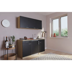 Cuisine Mini-cuisine Single Kitchenette Chêne Noir Luis 150 cm Respekta