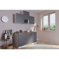 Cuisine Mini-cuisine Single Kitchenette Blanc Gris Luis 150 cm Respekta