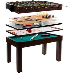 anaterra® Table de Jeu Multi-jeux - 9 en 1 Accessoires Inclus - Table Multifonctions Jeu Interactif pour la Famille