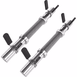 Barres dHaltères Courts - SCSPORTS - 355 cm - Argent - Poignées Moletées - Max 50 kg