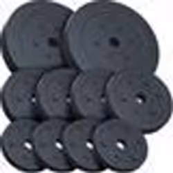Disques de Poids - SCSPORTS - 30 kg - 10 Plaques en Plastique - Silencieux - Noir