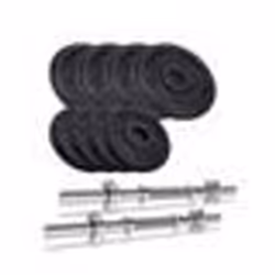 Haltères courts - SCSPORTS - 15 kg - Ensemble de 2 haltères - 30mm - Fonte - Fermeture en étoile