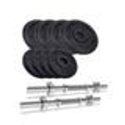 Haltères courts - SCSPORTS - 15 kg - Ensemble de 2 haltères - 30mm - Fonte - Fermeture en étoile