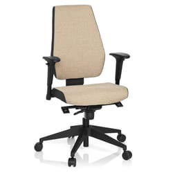 Siège de bureau de qualité professionnelle - hjh OFFICE - PRO-TEC 500 - Beige - Tissu