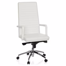 Chaise de bureau / Fauteuil de direction LENGA cuir blanc hjh OFFICE