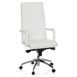 Chaise de bureau / Fauteuil de direction LENGA cuir blanc hjh OFFICE