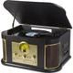 Technaxx TX-103 Tourne-disque entraîné par courroie Noir, Or Semi-automatique