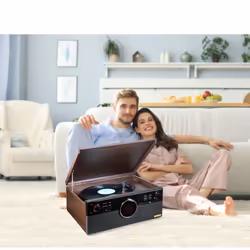 Technaxx TX-137 Tourne-disque entraîné par courroie Noir, Bois Semi-automatique - Vue supplémentaire 10
