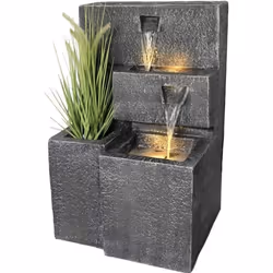 Fontaine de jardin Grada avec éclairage LED cascadeJeu deau de décoration de jardin