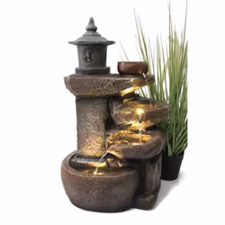 Fontaine BK851 Cascade avec éclairage Fontaine de jardin Fontaine dintérieur Cascade Fontaine de terrasse Décoration