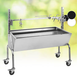 Oneconcept - Tourne Broche Electrique 2 en 1, Mechoui, Rotisserie et Gril de Barbecue, Broche Cochon de Lait, Tourne Broche Barbecue avec Vitre,