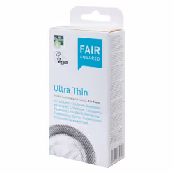 Fair Squared Ultra Thin, Préservatif masculin, Transparent, Latex, Régulier, 52 mm, 180 mm