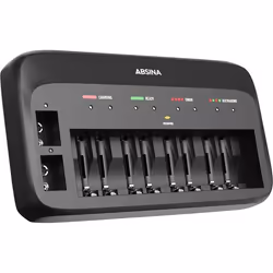 Absina 301003 Chargeur rapide NiMH NiCd 6LR61 (9 V) LR03 (AAA) LR6 (AA)