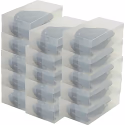 15x DynaSun PP437 Boîte à Chaussure de Rangement Escarpin Conteneur Organisateur Robuste Transparente Empilable