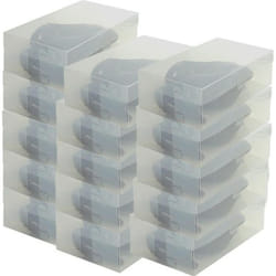 15x DynaSun PP437 Boîte à Chaussure de Rangement Escarpin Conteneur Organisateur Robuste Transparente Empilable