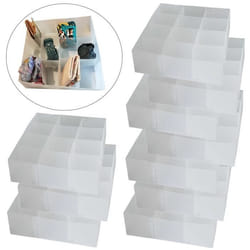 DynaSun Kit 10x PP-51H-A Boîte transparent Boîte polyvalente Organisateur Placard Diviseurs à tiroirs Conteneur pour