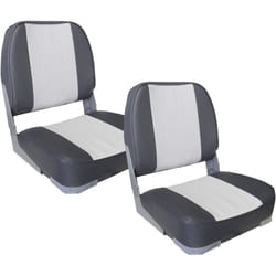 Pro.tec - 2x Sièges Pilot Chaise de Bateau Assise Pilot Similicuir Gris et Blanc 490 x 400 x 390 mm