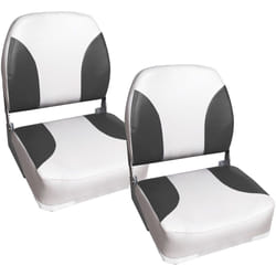 Pro.tec - Siège Pilot de Bateau Similicuir Métal Plastique 42x39x51 cm Gris Blanc [ ]
