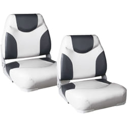 Pro.tec - Siège Pilot de Bateau Similicuir Métal Plastique 43x41x50 cm Gris Blanc [ ]