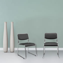 Pro.tec Lot de 4 Chaises de Bureau Siège Similicuir Noir 51 cm x 77 cm x 55 cm