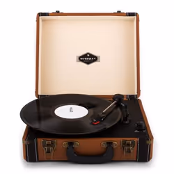 Auna Jerry Lee, Tourne-disque entraîné par courroie, Noir, Marron, 33,45,78 tr/min, Secteur, 220 - 240 V, 50/60 Hz