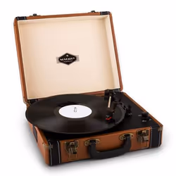 Auna Jerry Lee Tourne-disque entraîné par courroie Noir, Marron
