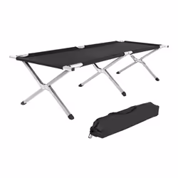 TecTake 401212, Lit individuel, 150 kg, 4,5 kg, Noir, Polyester