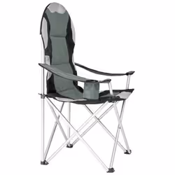 TecTake 401296 chaise de camping 4 pieds Gris
