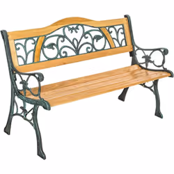 Description générale Ce banc de jardin en bois et fonte TECTAKE (124 cm x 60 cm x 83 cm) transformera votre jardin en une oas ...