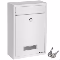 Boîte aux lettres en acier revêtu blanc
