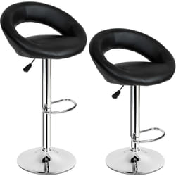 Lot de 2 tabourets de bar Revêtement en cuir synthétique Hauteur d'assise 63 - 83 cm